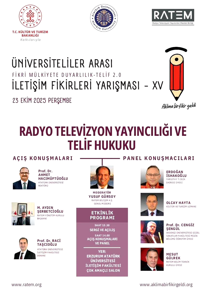 “Aklıma bir fikir geldi” yarışması etkinlikleri Erzurum’da yapılacak