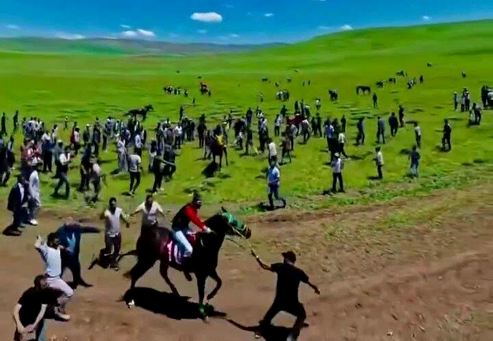 Asırlık at yarışında tepki toplayan anlar