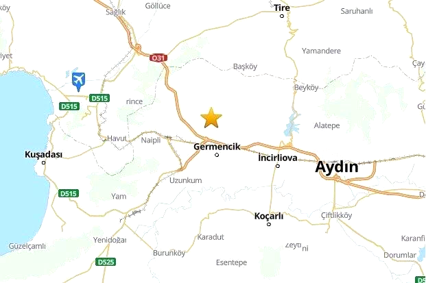 Aydın’da 3.9 şiddetinde deprem meydana geldi