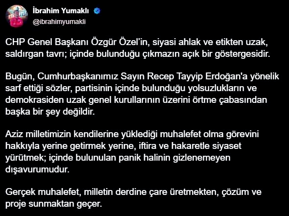 Bakan Yumaklı: “Gerçek muhalefet, milletin derdine çare üretmekten, çözüm ve proje sunmaktan geçer”