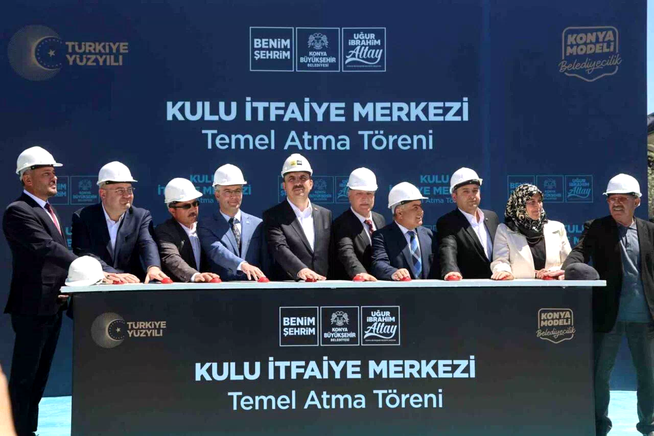 Başkan Altay Cihanbeyli ve Kulu’yu ziyaret etti, Kulu İtfaiye Merkezi’nin temelini attı