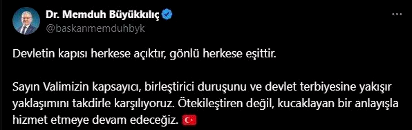 Başkan Büyükkılıç: “Devletin gönlü herkese eşittir”