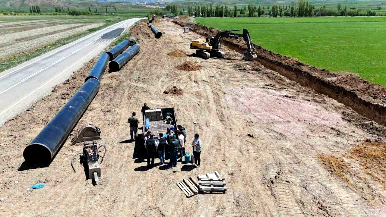 Bayburt Kırklartepe Barajı sulama inşaatında çalışmalar devam ediyor