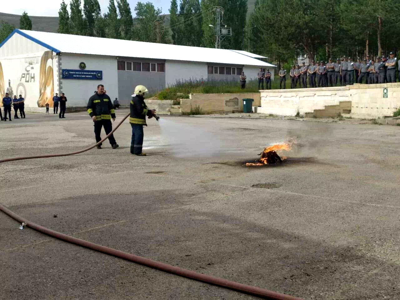 Bayburt POMEM’de yangın tatbikatı