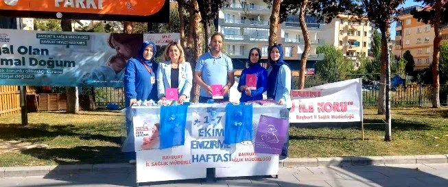 Bayburt’ta Emzirme ve Normal Doğum Haftası kapsamında farkındalık etkinliği düzenlendi