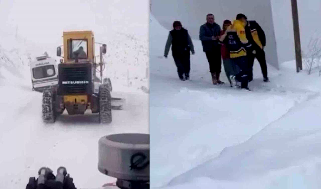 Bayburt’ta kara saplanan ambulans ekiplerce kurtarıldı