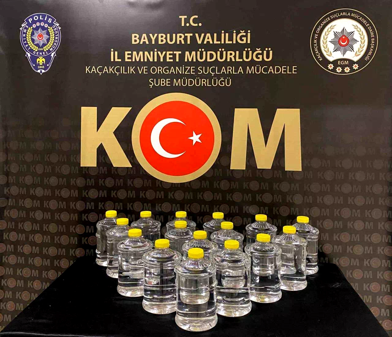 Bayburt’ta Roma dönemine ait 15 adet sikke ve 40 litre kaçak alkol ele geçirildi