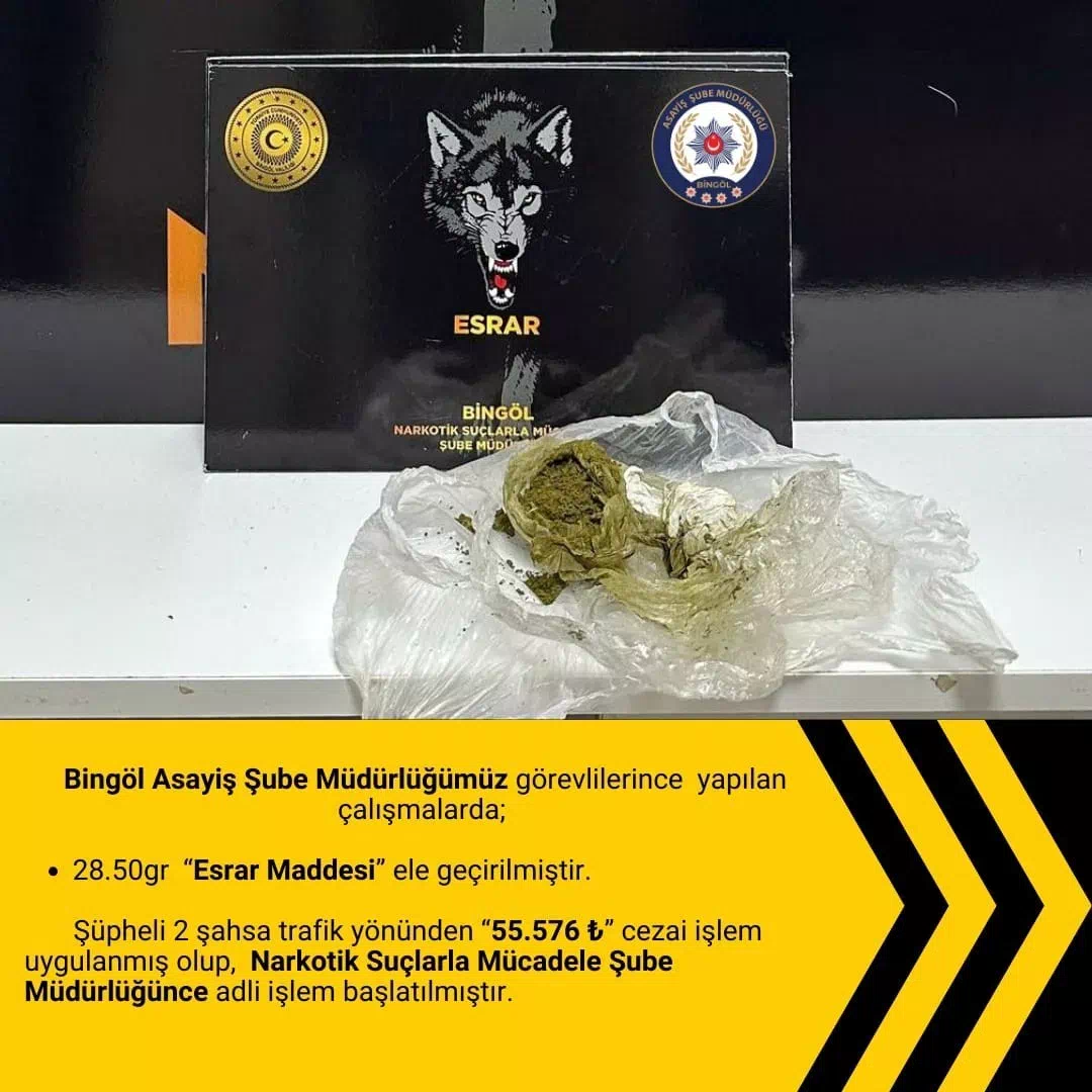 Bingöl’de Gerçekleştirilen Operasyonda 28.50 Gram Uyuşturucu Ele Geçirildi.