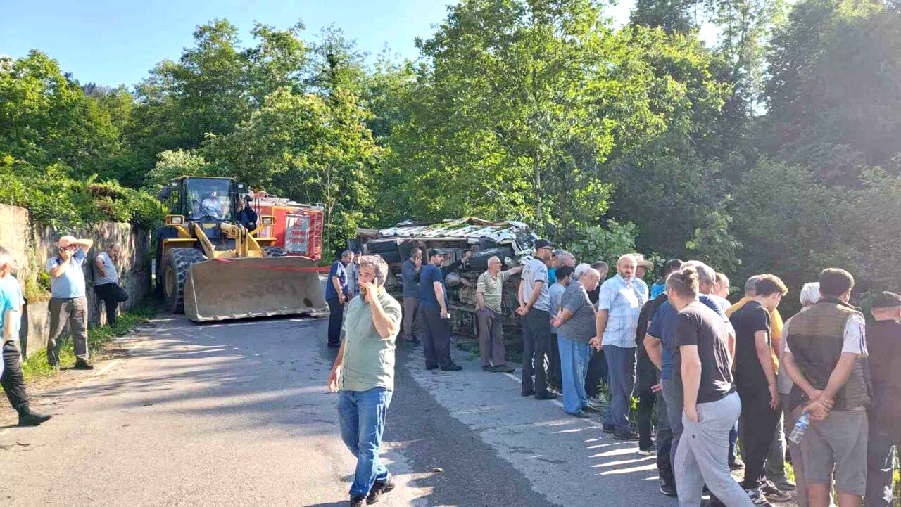 Çay yüklü kamyonet devrildi: 8 yaralı