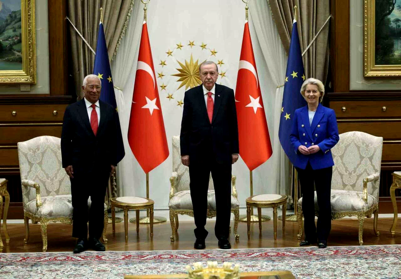 Cumhurbaşkanı Erdoğan, AB Komisyonu Başkanı Leyen ve AB Konseyi Başkanı Costa’yı kabul etti