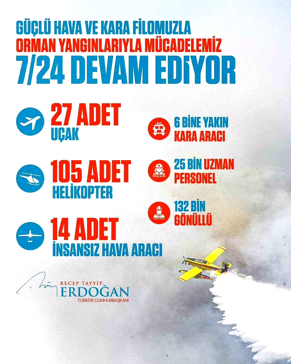 Cumhurbaşkanı Erdoğan’dan orman yangınlarıyla ilgili paylaşım