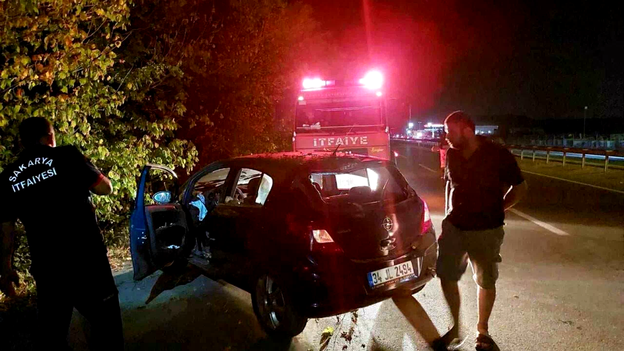 D-140’da otomobil şarampole uçtu: Anne ve iki çocuğu yaralandı