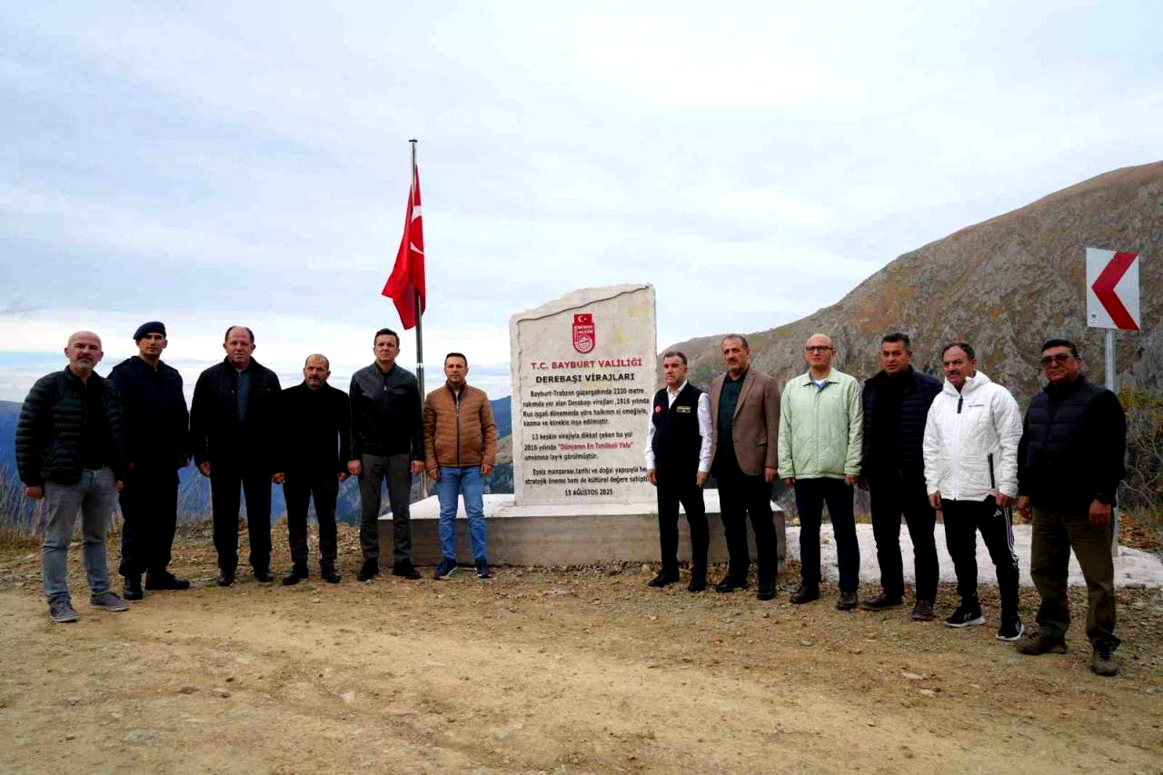 Derebaşı Virajları’na Bayburt’tan künye taşı dikildi