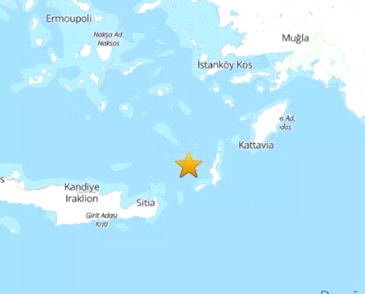 Ege Denizi’nde 4.4 şiddetinde deprem