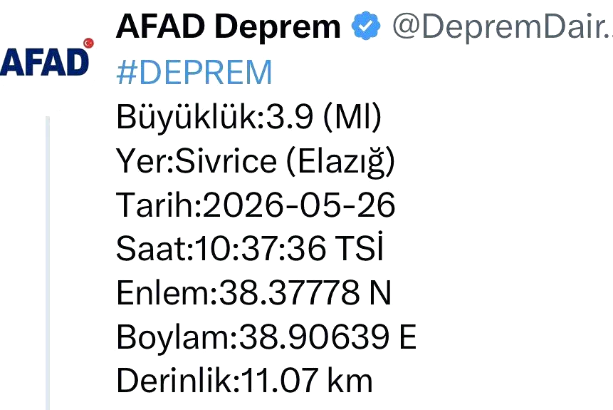 Elazığ’da bir deprem daha