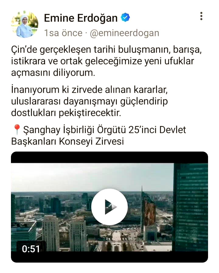 Emine Erdoğan’dan Çin’de katıldıkları programlara ilişkin video paylaşımı: