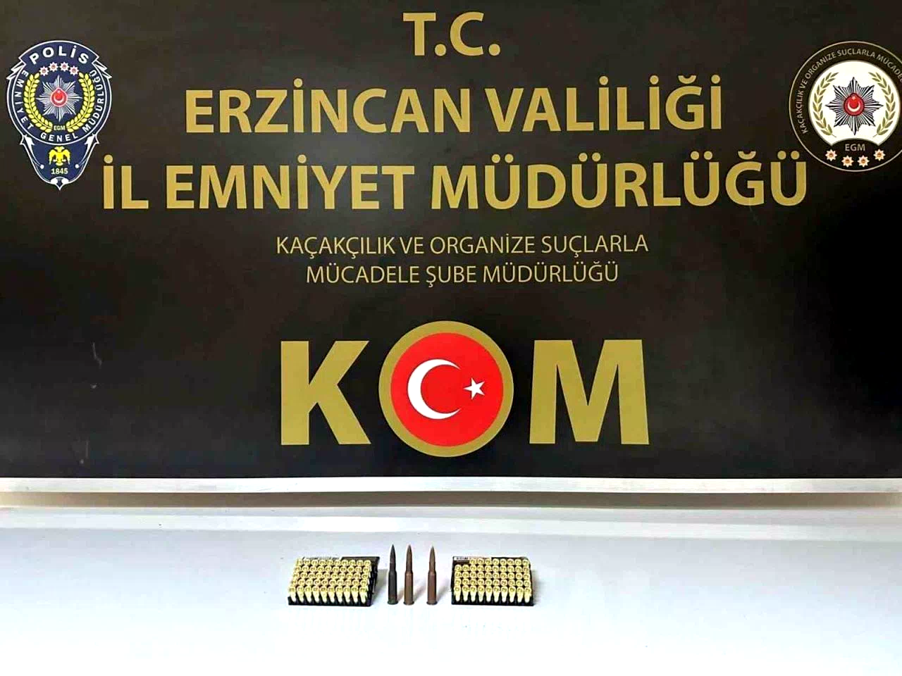 Erzincan’da 101 adet mermi ele geçirildi