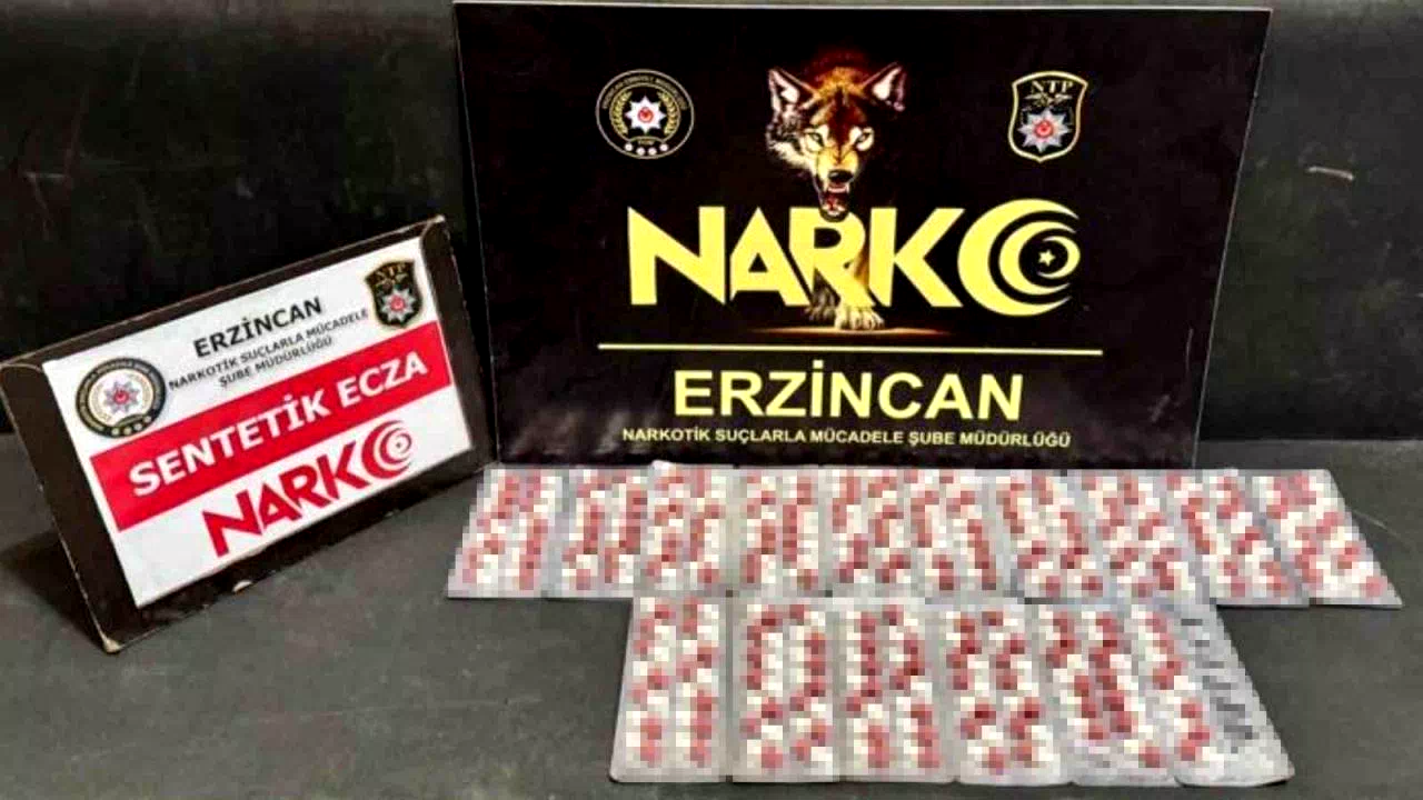 Erzincan’da 216 adet sentetik ecza ele geçirildi