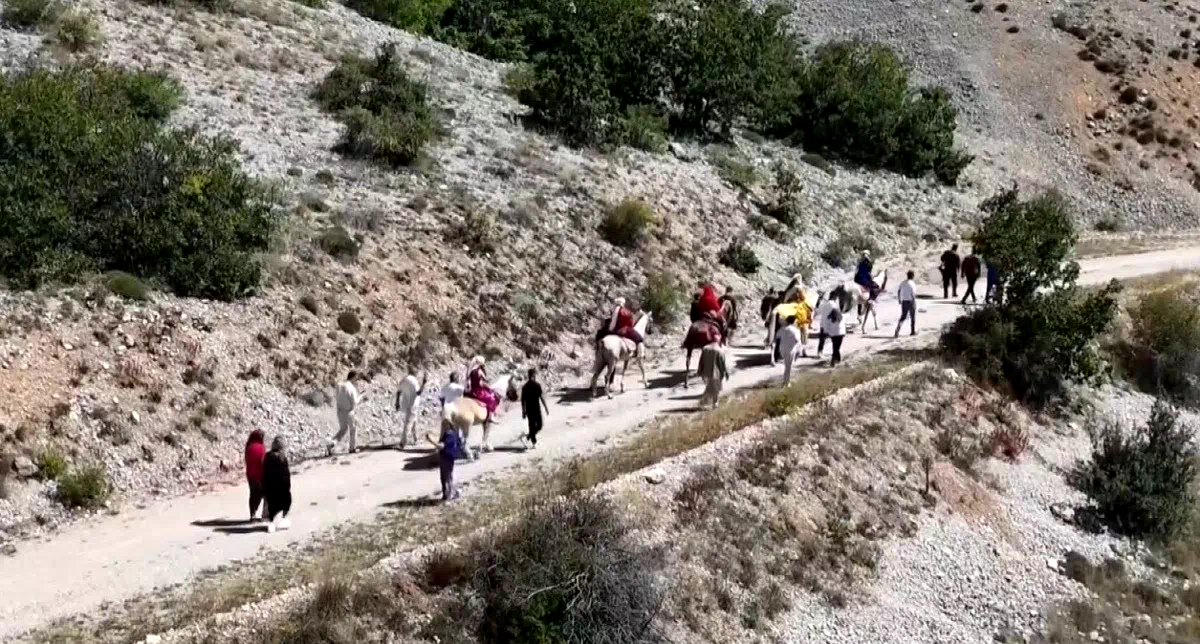 Erzincan’da asırlık gelenek atlı düğün alayıyla yaşatılıyor