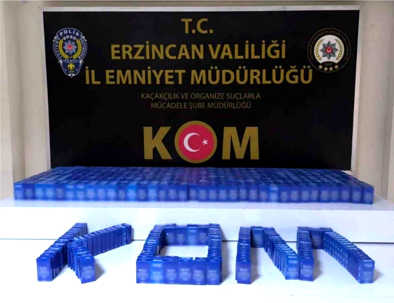 Erzincan’da bin paket makaron ele geçirildi