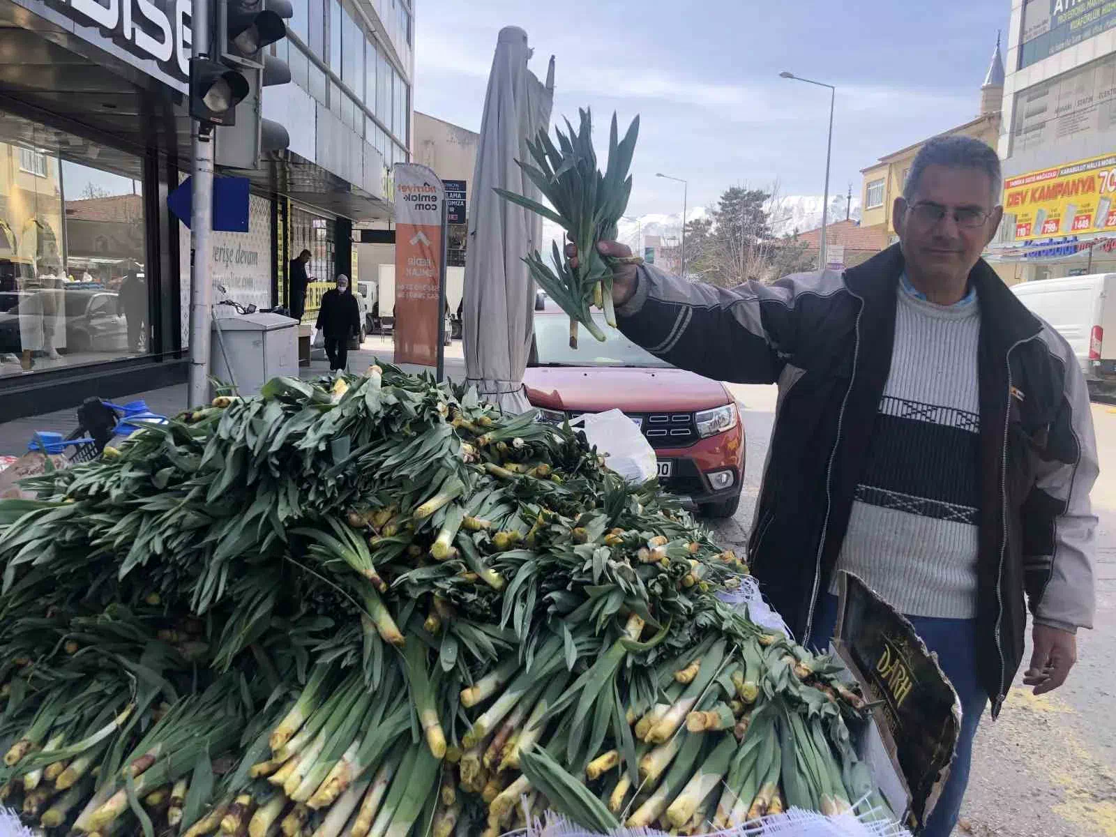 Erzincan’da doğal antibiyotik olarak bilinen çiriş otu tezgahlardaki yerini aldı.