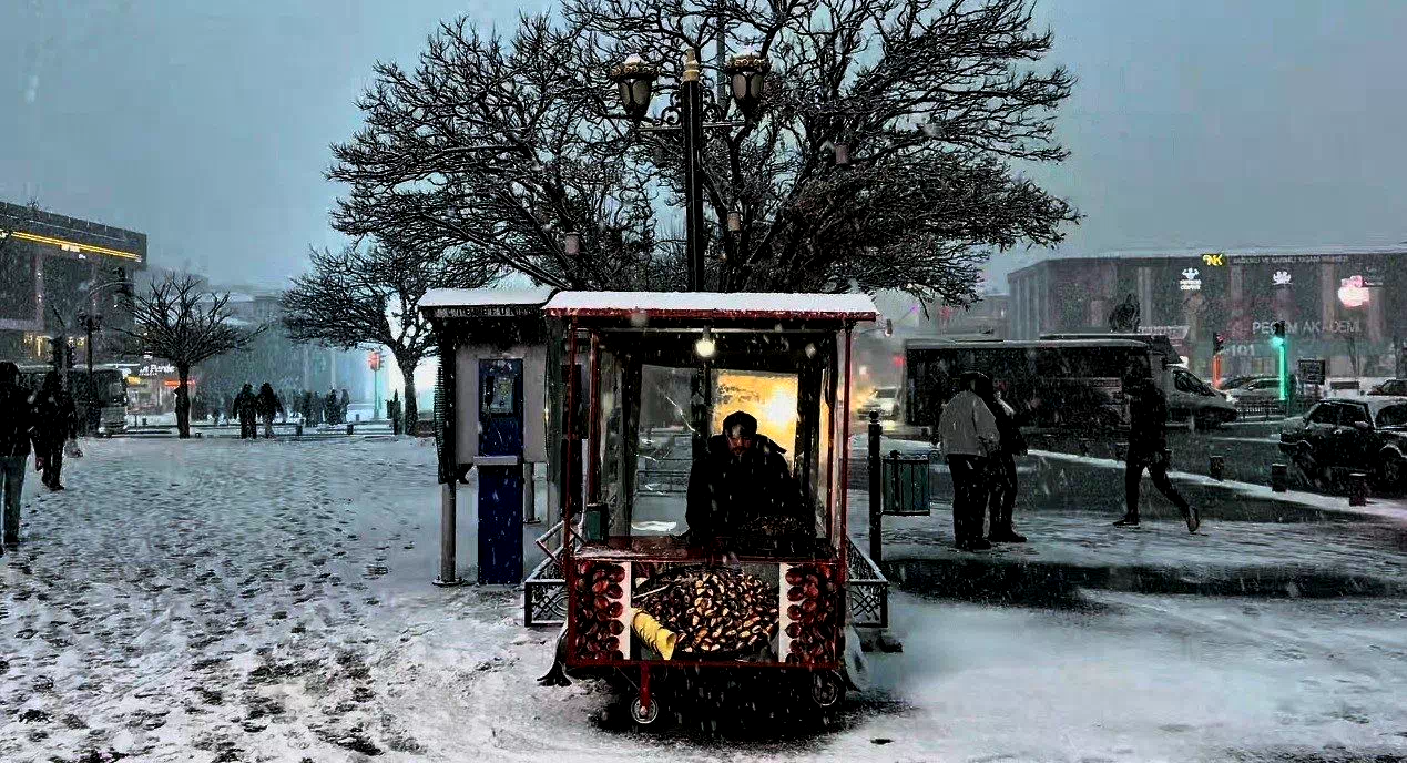 Erzincan’da lapa lapa kar yağışı