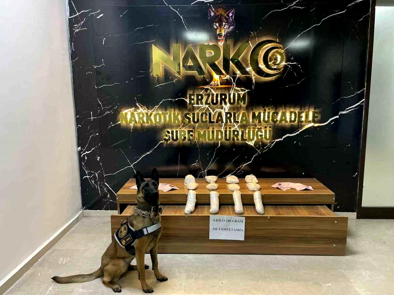 Erzurum’da 4 kilo 100 gram uyuşturucu ele geçirildi