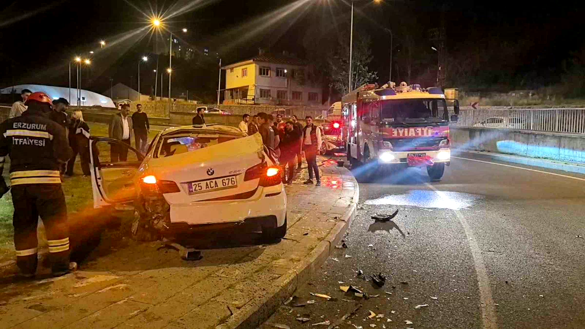 Erzurum’da araçlar çarpıştı: 2 yaralı