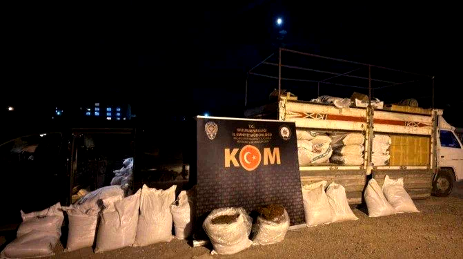 Erzurum’da polisten tütün operasyonu