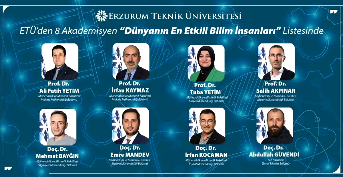 ETÜ’den 8 akademisyen "dünyanın en etkili bilim insanları" listesinde