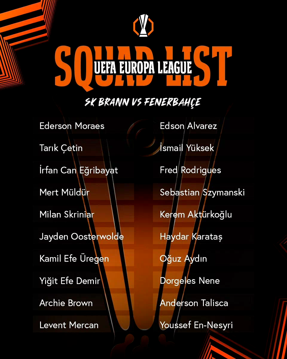 Fenerbahçe’nin Brann maçı kamp kadrosu belli oldu
