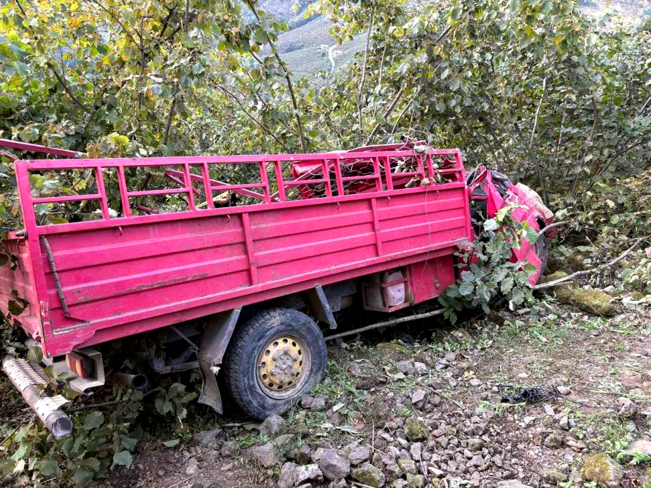 Giresun’da kamyonet fındık bahçesine yuvarlandı: 4 ölü, 1 yaralı