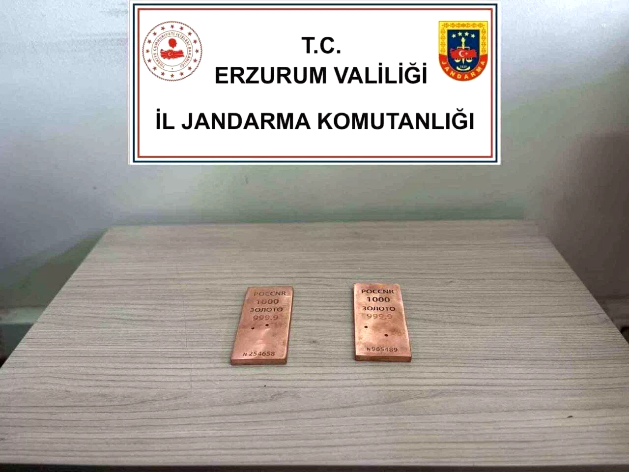 Jandarma Erzurum’da 2 kilo sahte külçe altın ele geçirdi