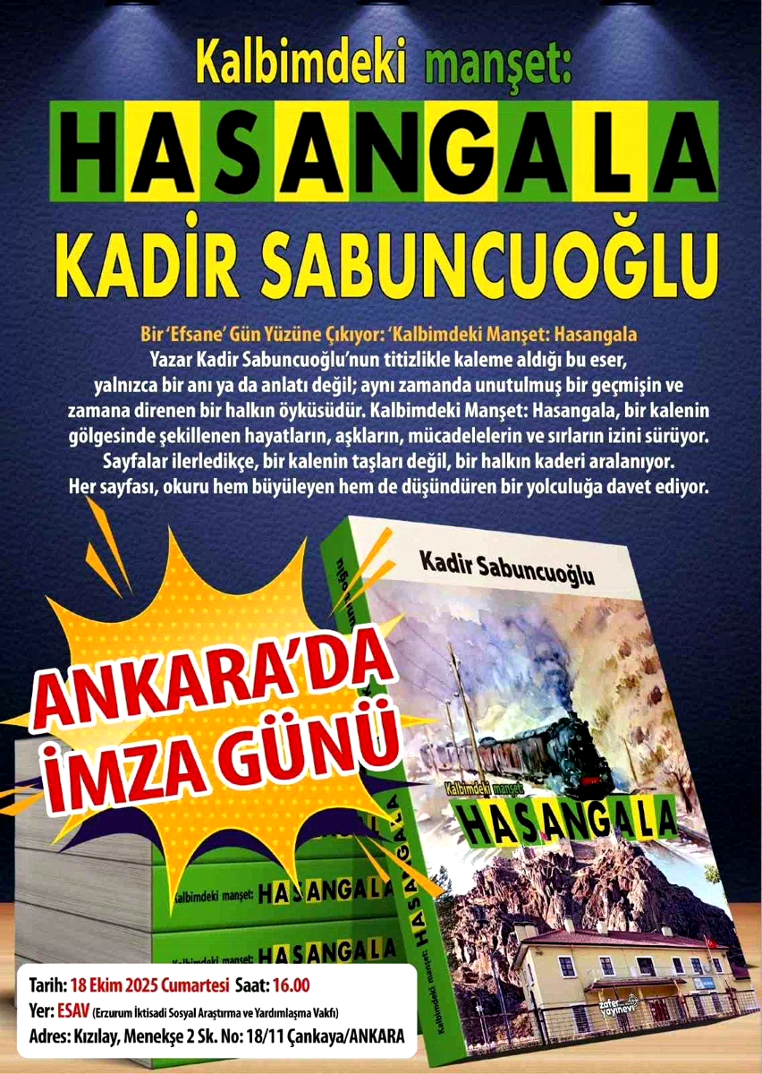 ‘Kalbimdeki manşet: Hasangala’ Ankara’da tanıtılacak