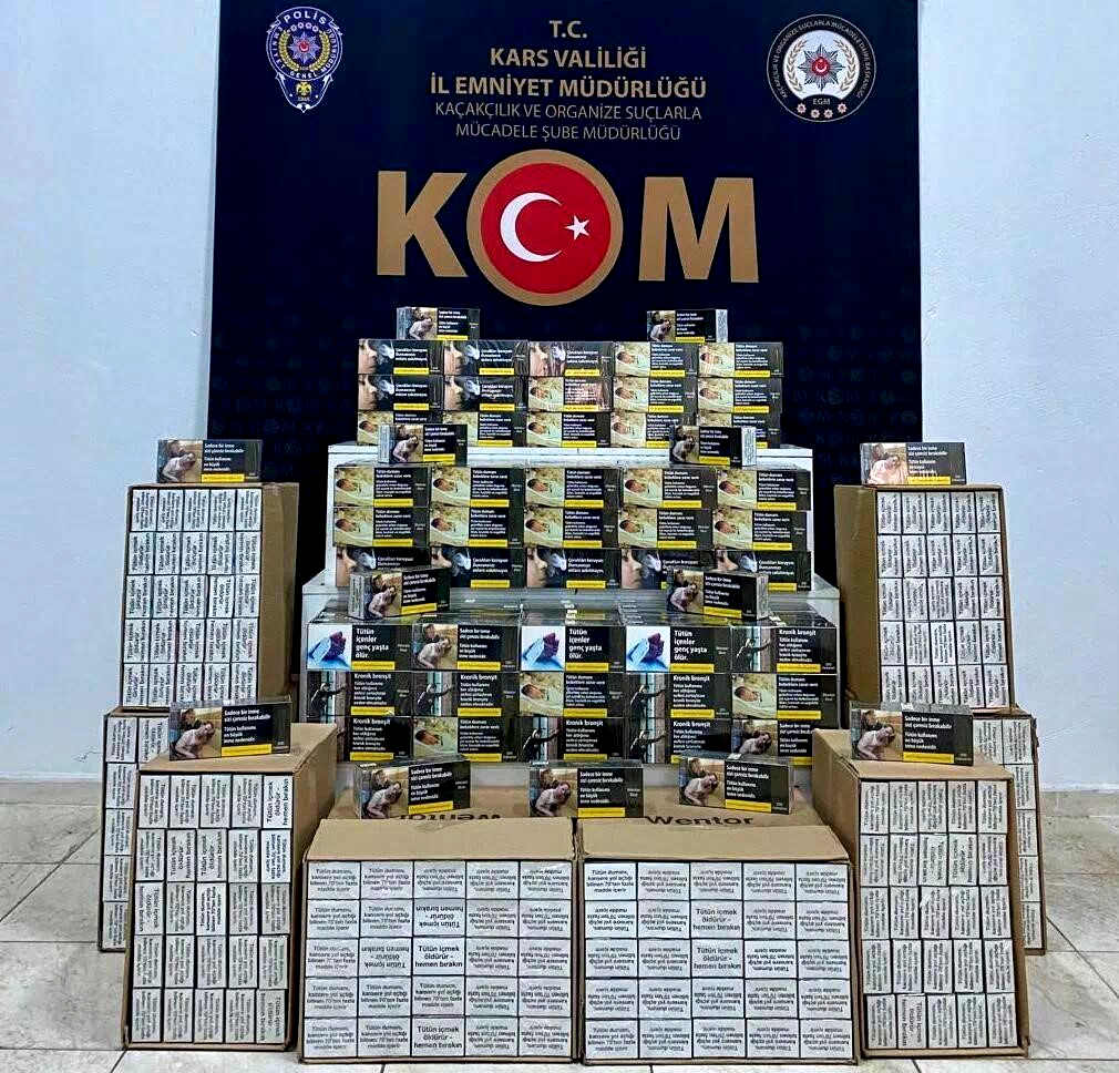 Kars’ta 130 bin boş makaron ele geçirildi