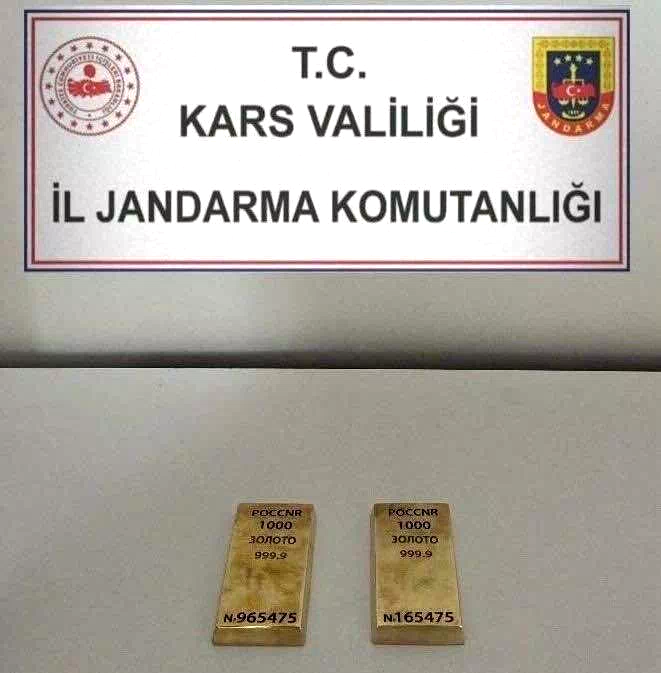 Kars’ta 2 kilo külçe altın ele geçirildi