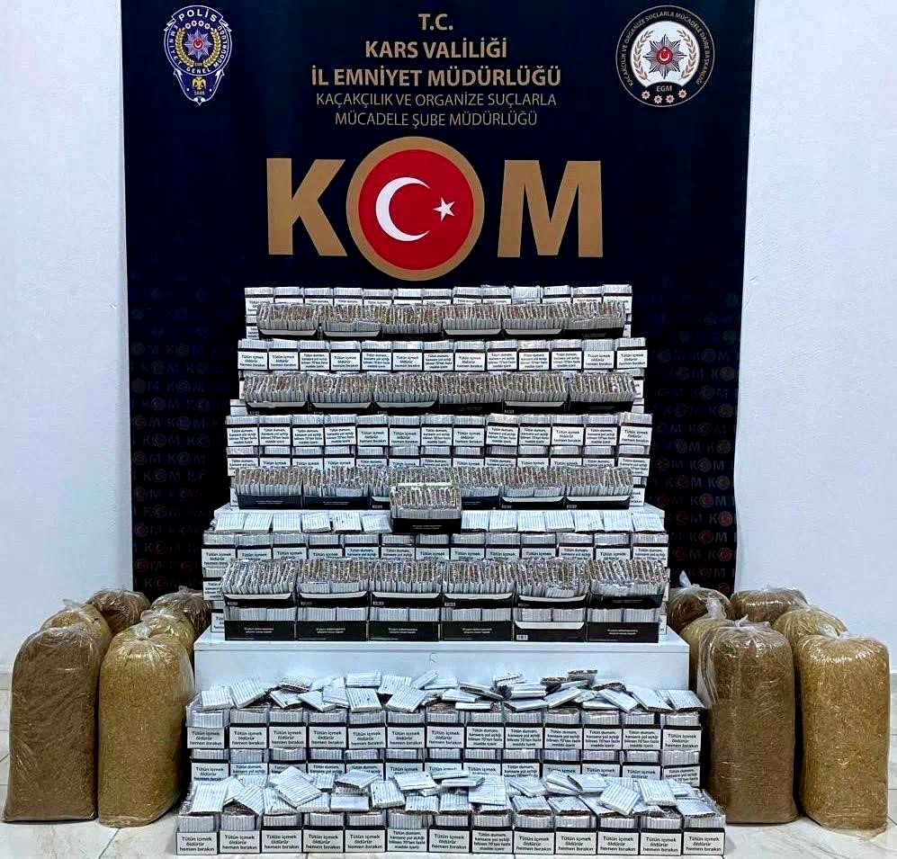 Kars’ta makaron ve tüten ele geçirildi
