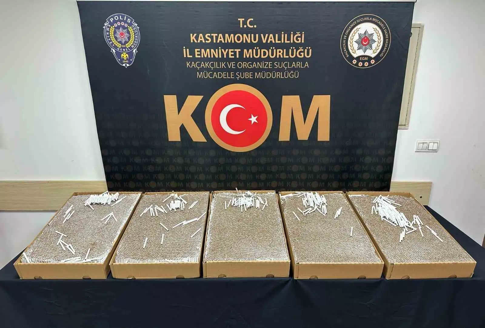 Kastamonu’da 27 bin adet doldurulmuş makaron ele geçirildi