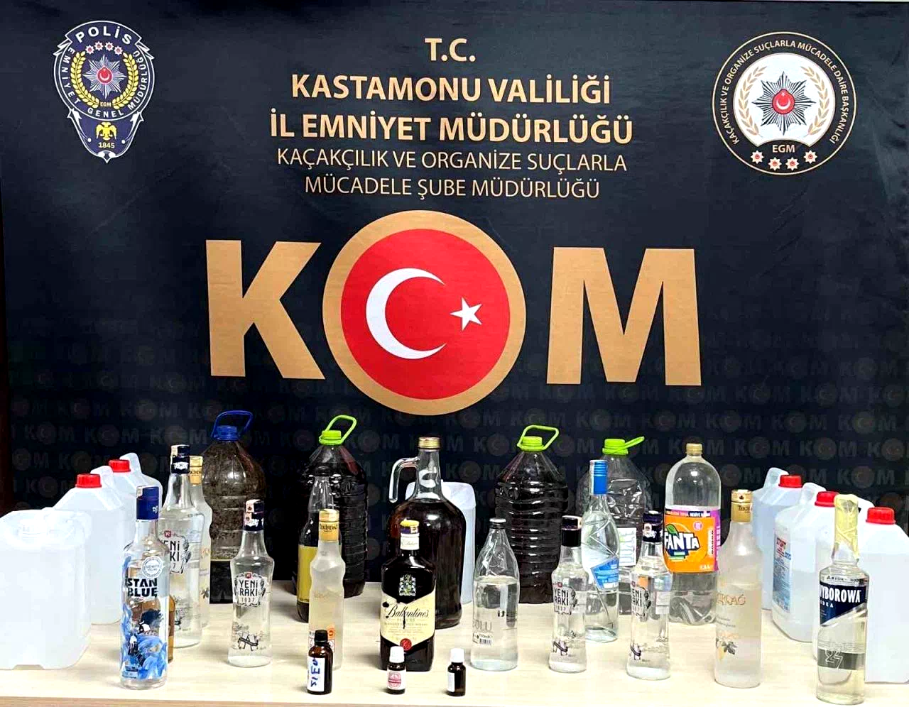 Kastamonu’da 58 litre sahte alkol ele geçirildi