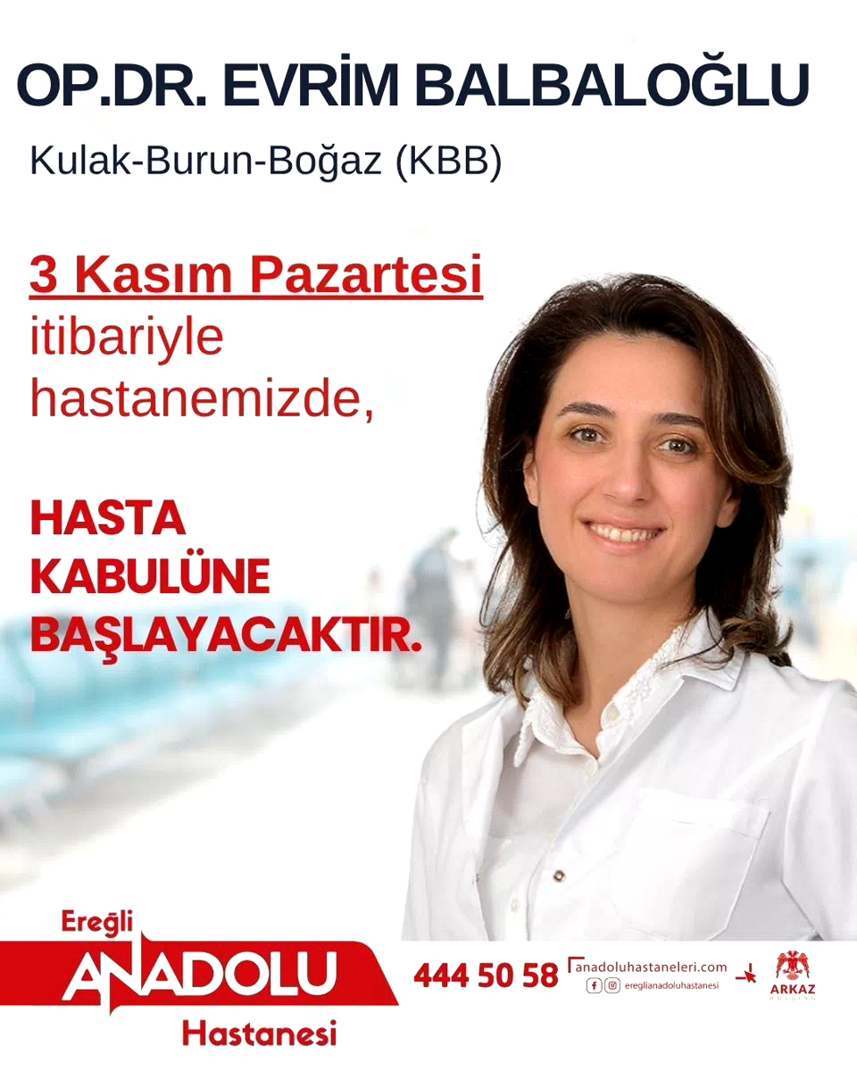 KBB Uzmanı Op. Dr. Evrim Balbalıoğlu görevine geri döndü