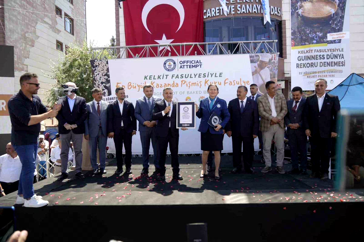 Kelkit’te kuru fasulyeyle dünya rekoru kırıldı
