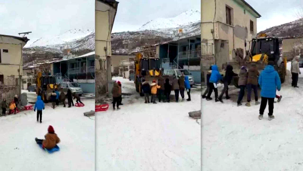Kızak keyfi yol güvenliğine takıldı