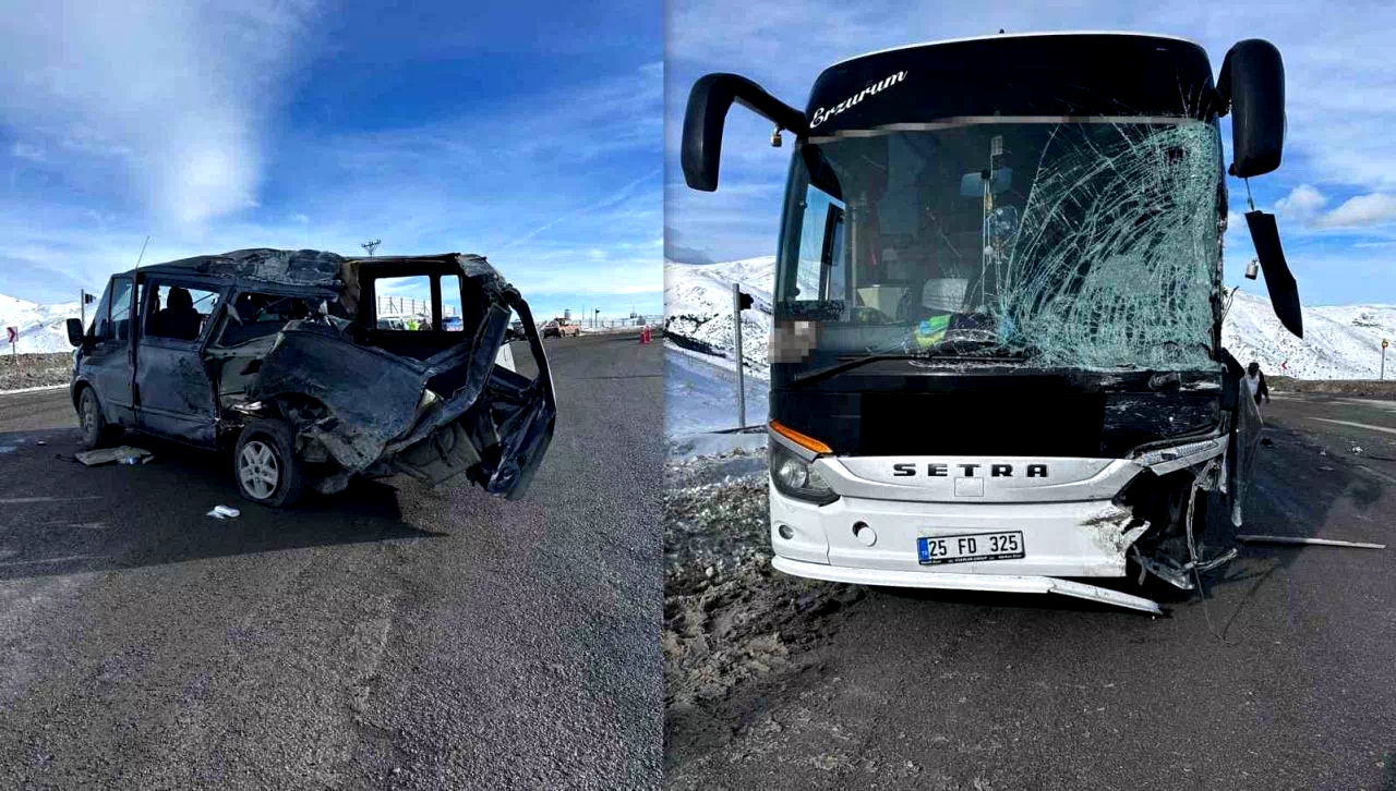 Kızıldağ’da otobüs ile minibüs çarpıştı: 3 yaralı