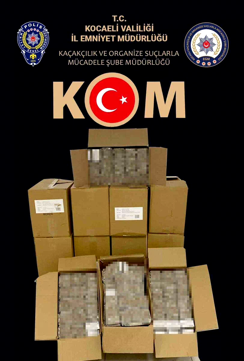 Kocaeli’de 150 bin adet doldurulmuş makaron ele geçirildi