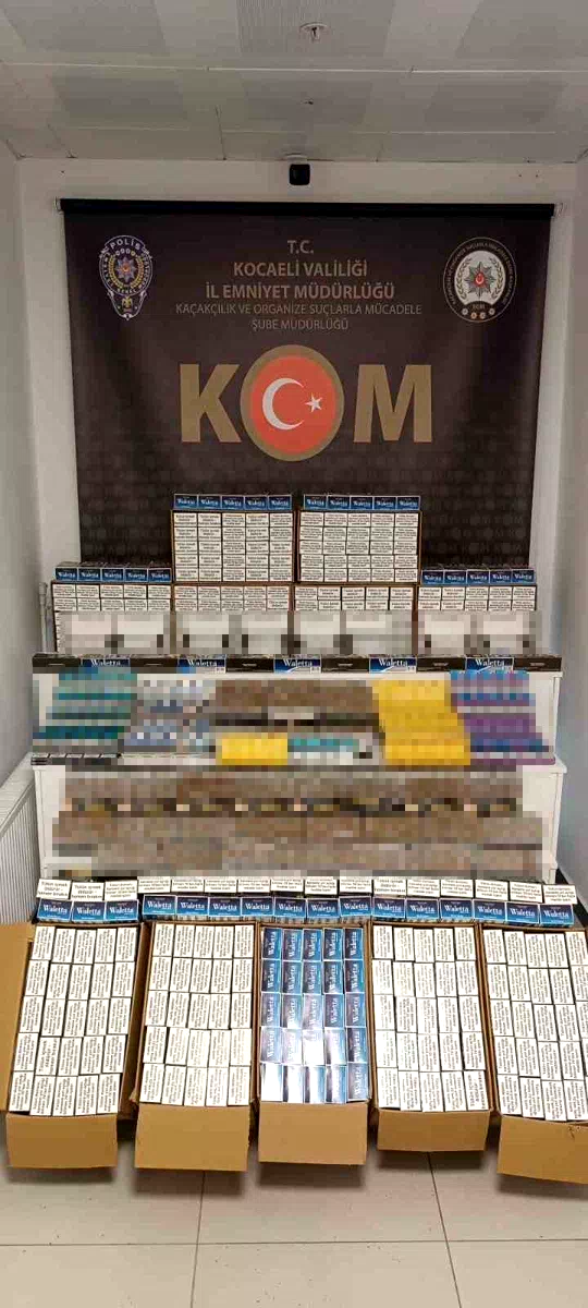 Kocaeli’de 158 bin adet kaçak makaron ele geçirildi: 1 gözaltı