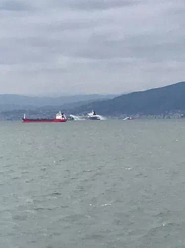 Kocaeli’deki Tanker Gemisinde Yangın Paniği