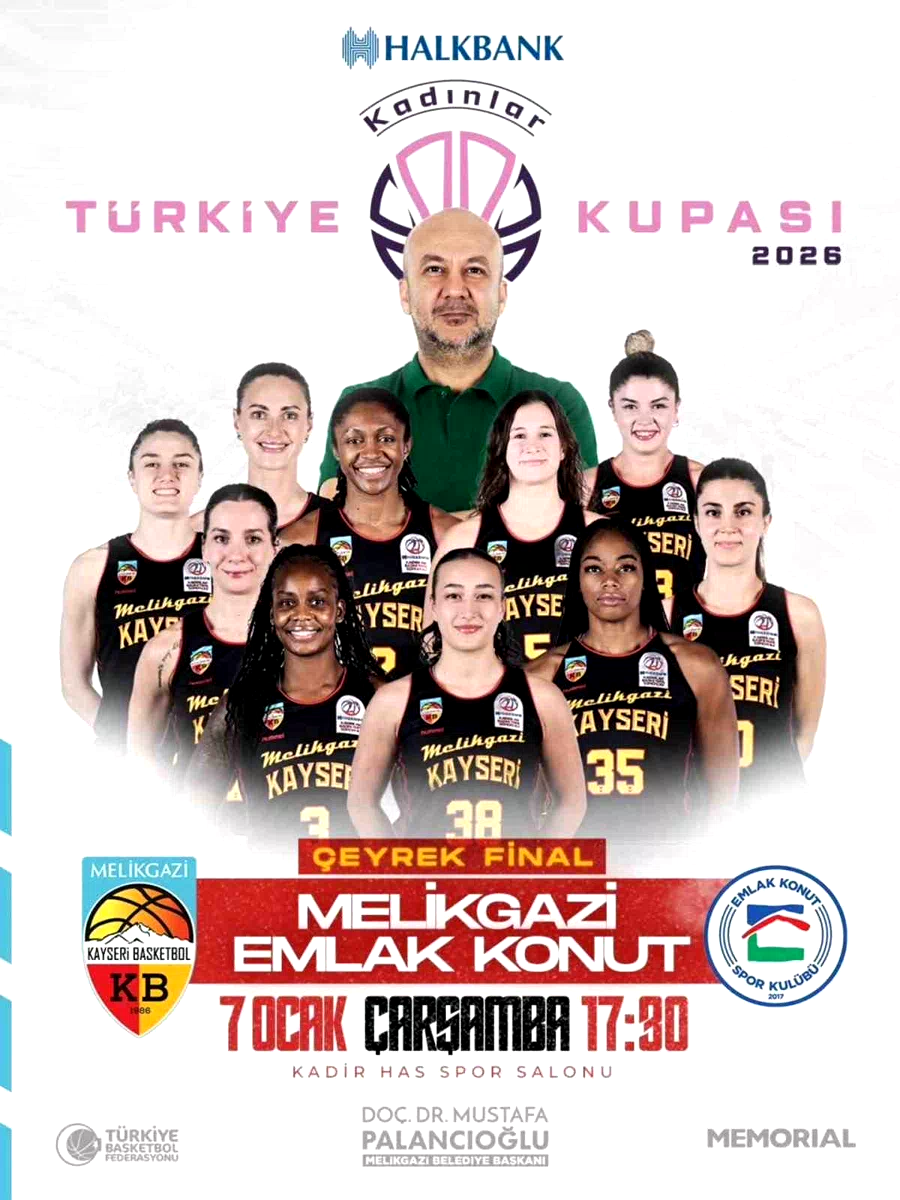 Melikgazi’nin Türkiye Kupası Çeyrek Finali’nde rakibi Emlak Konut