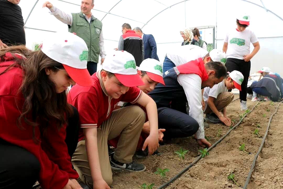 Öğrenciler seracılık, bahçecilik ve tarım uygulamalarıyla üretim sürecini yerinde öğreniyor