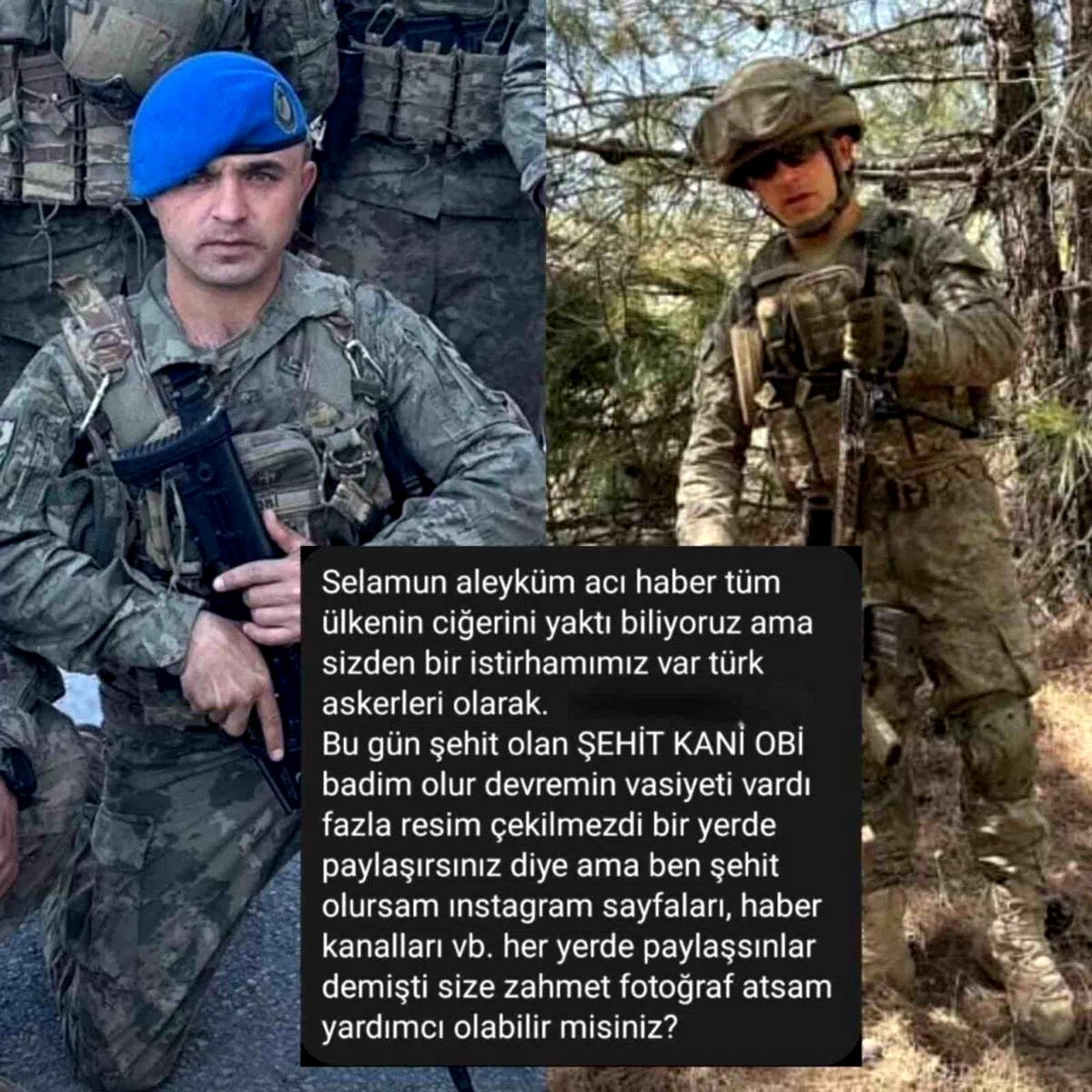 Ordulu şehidin vasiyeti: “Şehit olursam fotoğraflarım her yerde paylaşılsın”