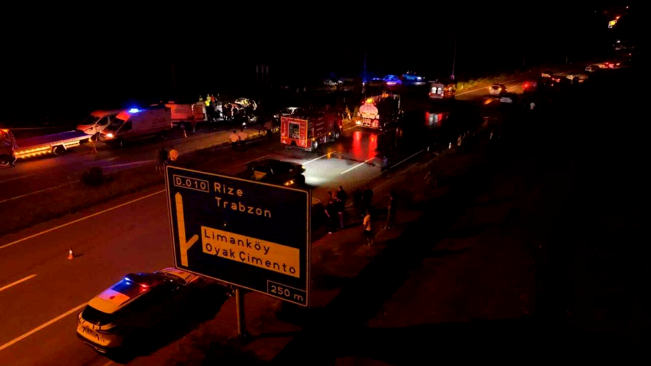 Rize’de 3 kişini hayatını kaybettiği, 4 kişinin ise yaralandığı kaza yeri havadan görüntülendi